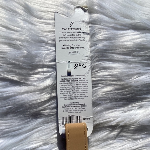 NWT Youly Vegan Leather Set Rainbow Braided Tan Collar and Leash - Picture 8 of 13